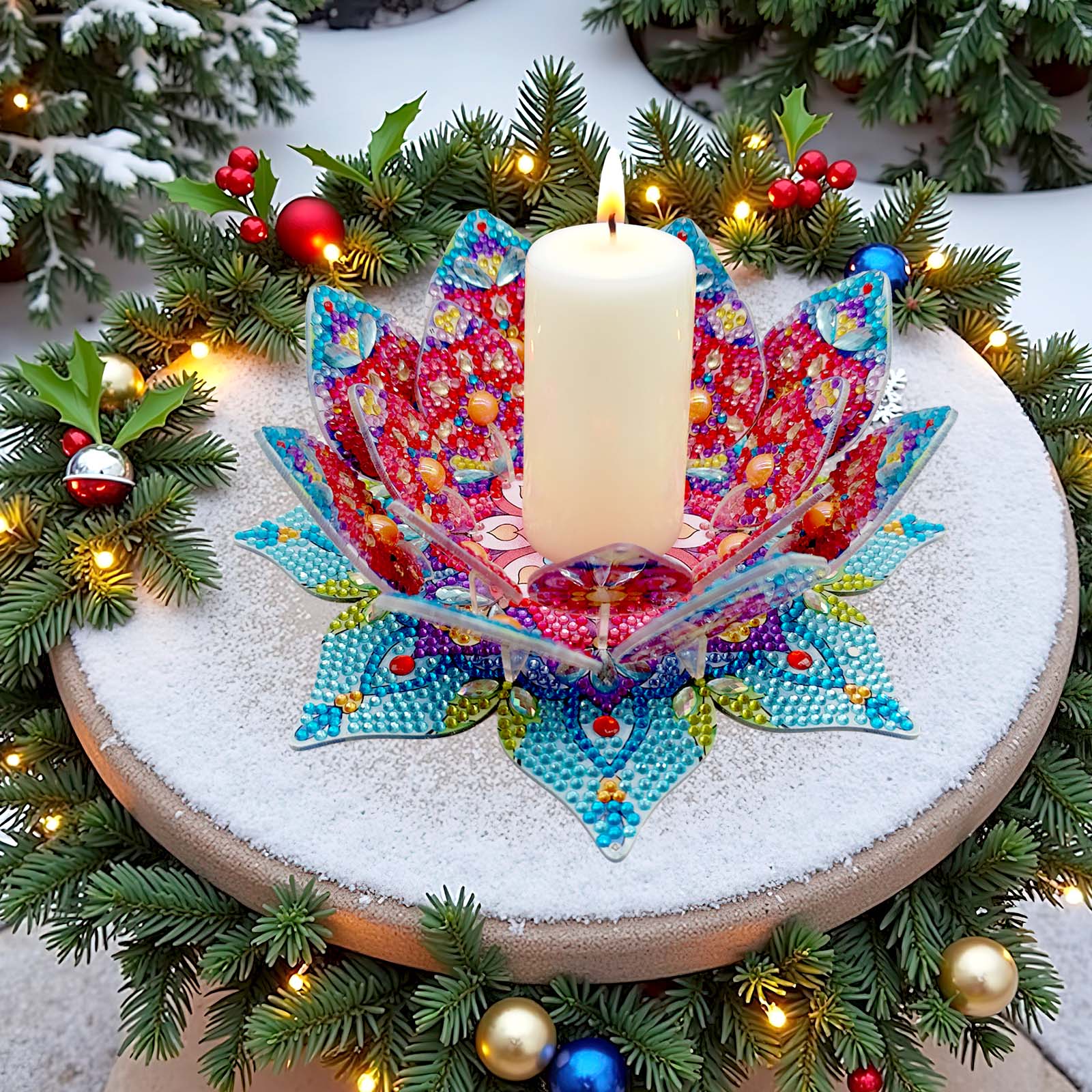 DIY Diamond Painting Lotus Tray Decoration Kit