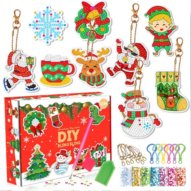 🎅Christmas DIY Diamond Painting Keychain🎁