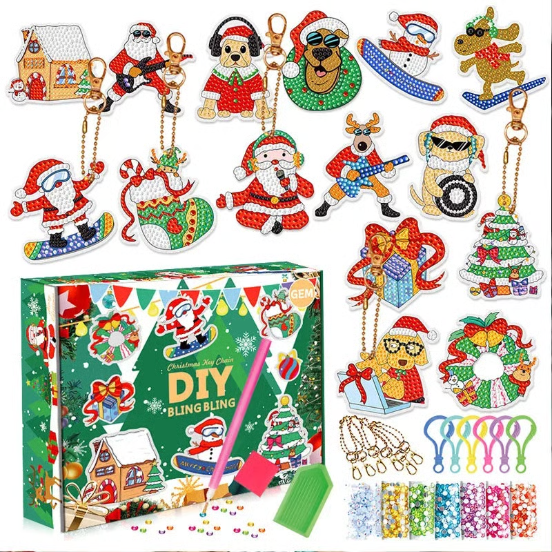 🎅Christmas DIY Diamond Painting Keychain🎁