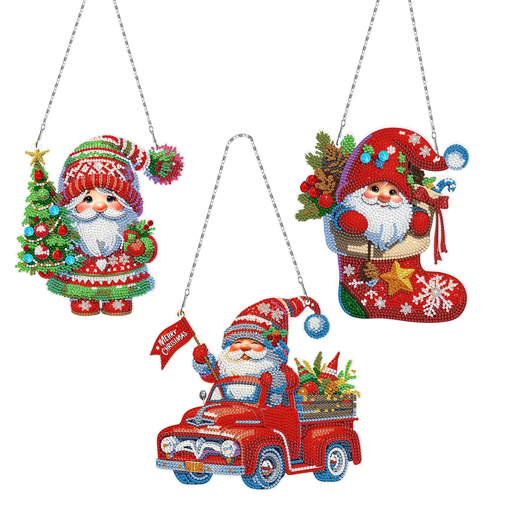 DIY Diamond Painting Christmas Hanging Ornaments（3PCS）