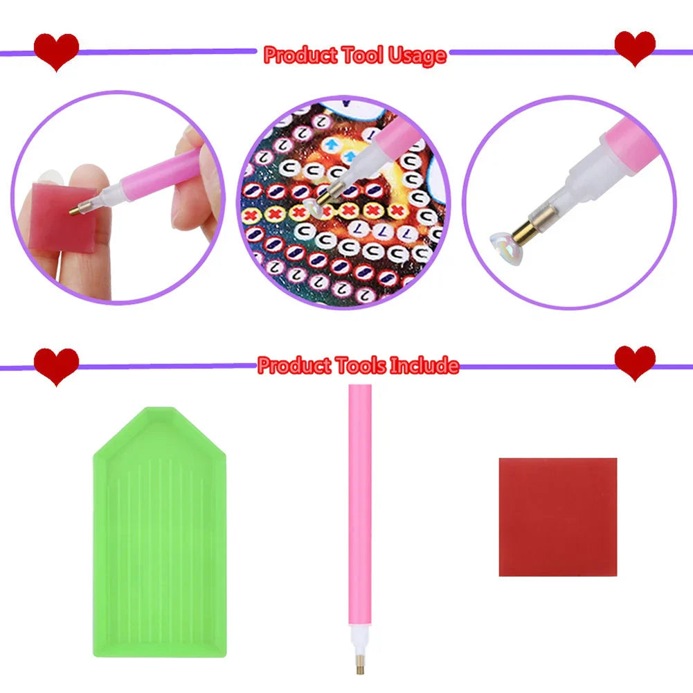 DIY Diamond Painting Christmas Hanging Ornaments（3PCS）