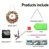 🎄✨2D Flat DIY Christmas Wreath Acrylic Diamond Painting Clock Pendant Home Decor✨🎄
