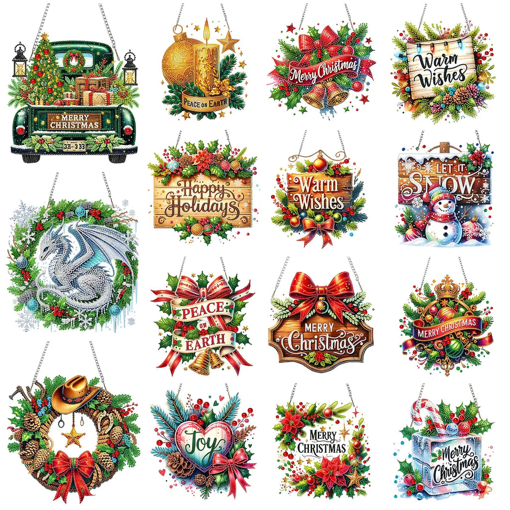 DIY Diamond Painting Hanging Christmas Ornament